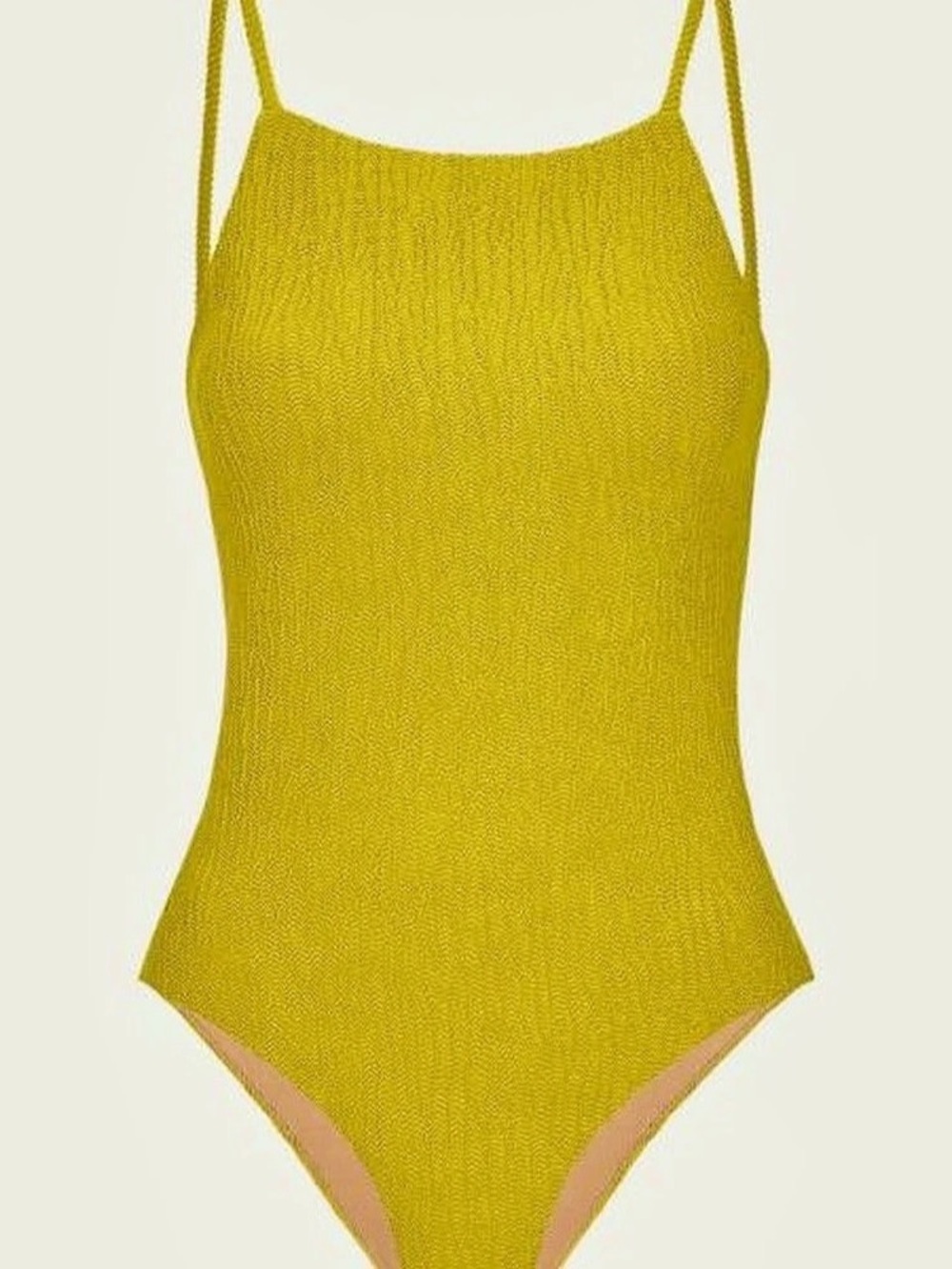 ONA Classic Square Neck One Piece Swimsuit Yellow